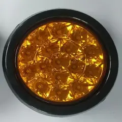 FLAMINGOS - 2,5" Diametro Farol de 9 LED con conector Multivoltaje Ambar