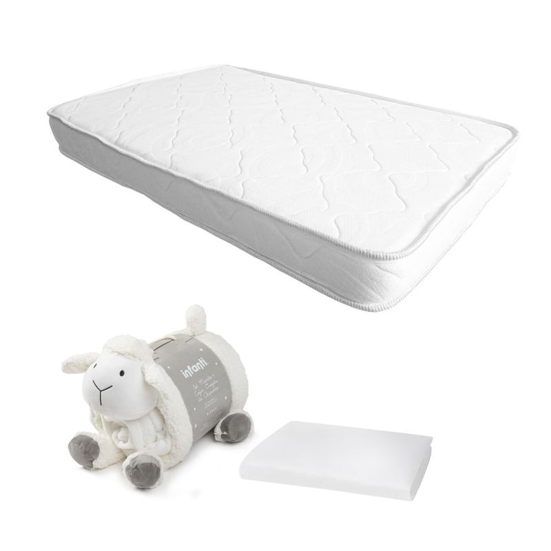 INFANTI - Colchón Espuma Snooze107x67cm mas protector mas Manta Oveja