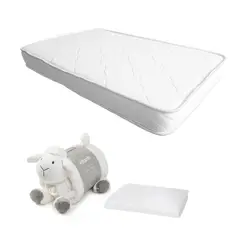 INFANTI - Colchón Espuma Snooze107x67cm mas protector mas Manta Oveja