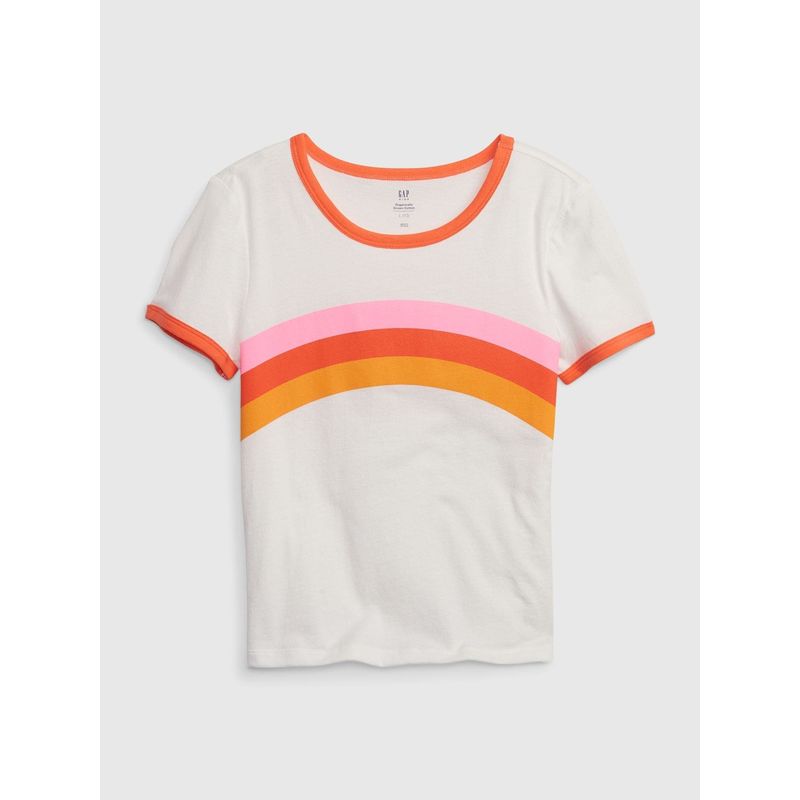 GAP - Polera Niña Gráfica Manga Corta Blanco GAP