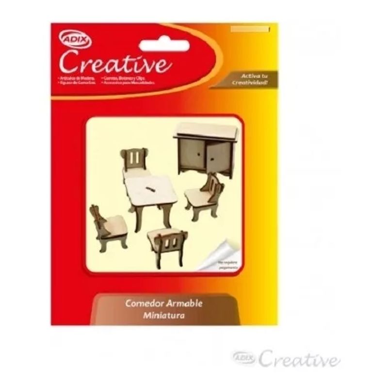 GENERICO - Muebles De Maqueta Comedor Y Arrimo Armable 6 Piezas