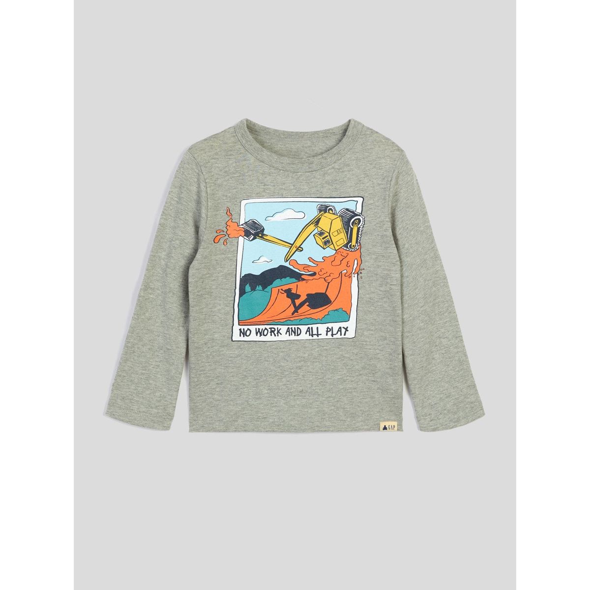 GAP - Polera Toddler Niño Grafica Manga Larga Gris GAP