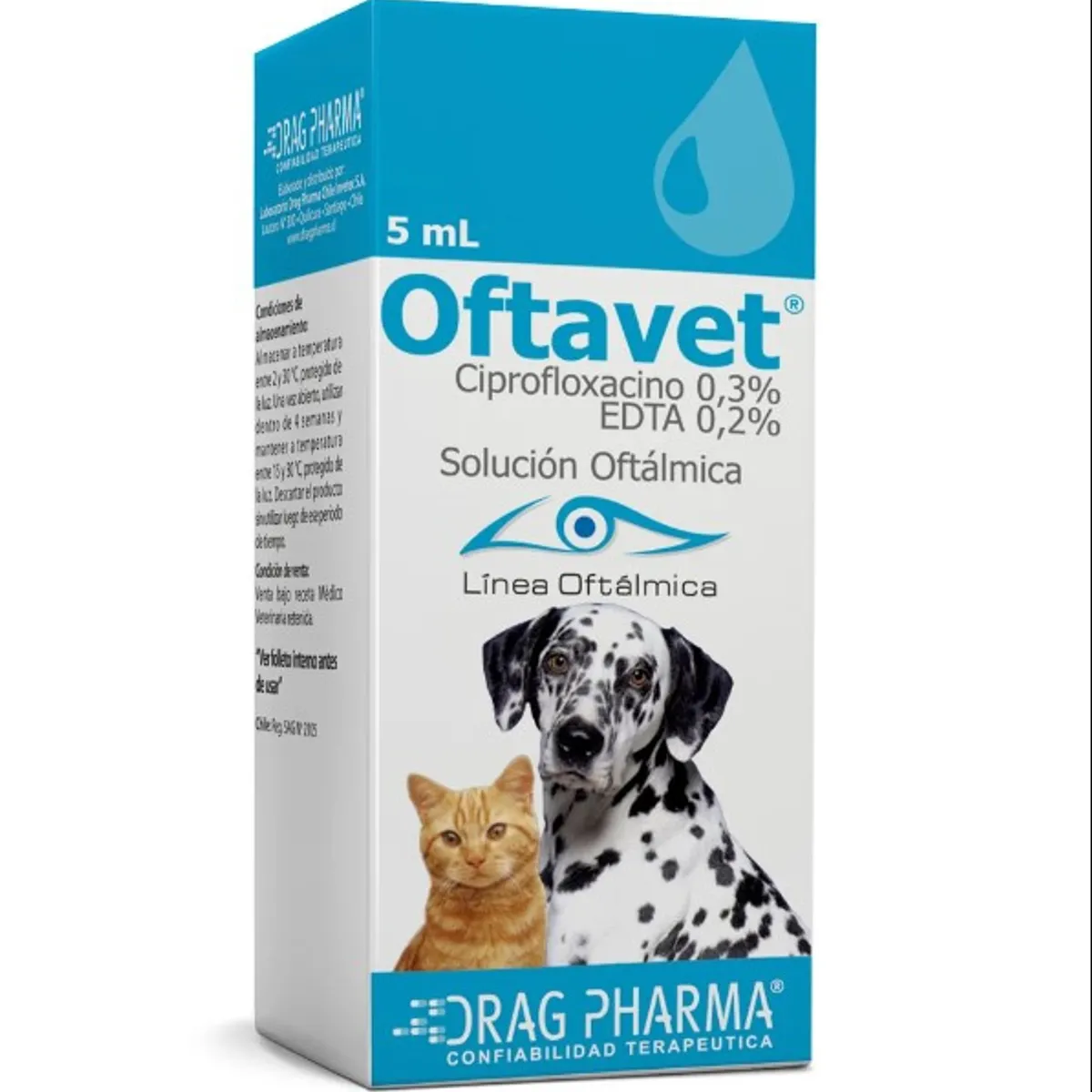 DRAG PHARMA - Oftavet 5ml Colirio Solución Oftálmica Perros Y Gatos