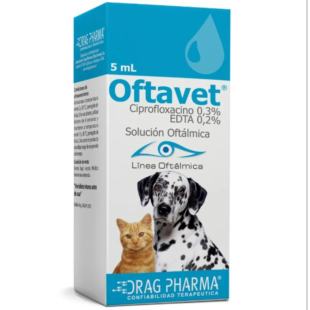 DRAG PHARMA - Oftavet 5ml Colirio Solución Oftálmica Perros Y Gatos