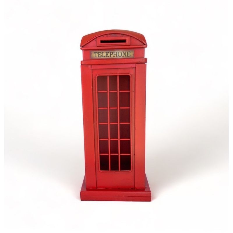 MONTREAL - Cabina Telefónica Inglesa Decorativa Estilo Vintage En Metal