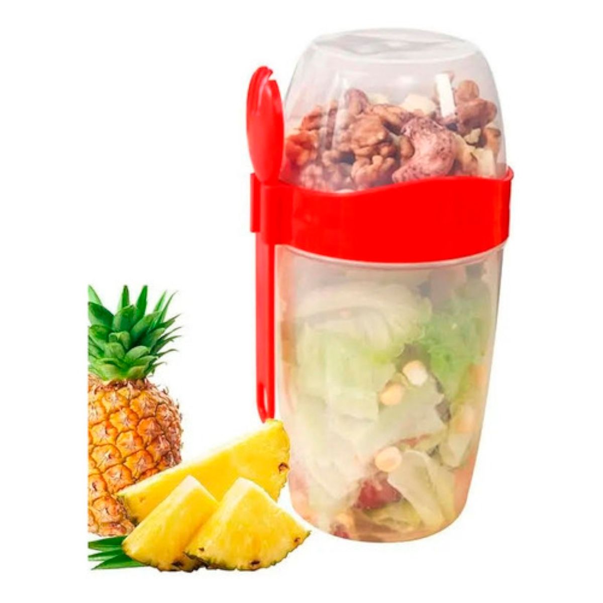 GENERICO - Tapper Contenedor Para Ensalada  Salsero  Cubierto 1000ml