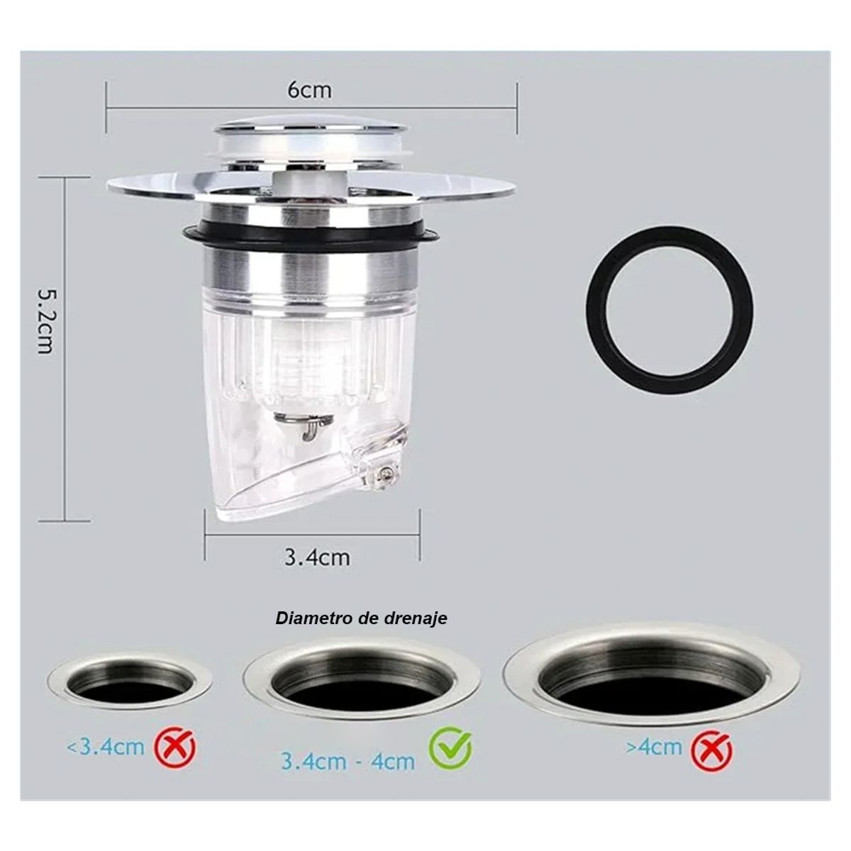 GENERICO - Filtro Tapon Para Ducha Fregadero Tapa Universal