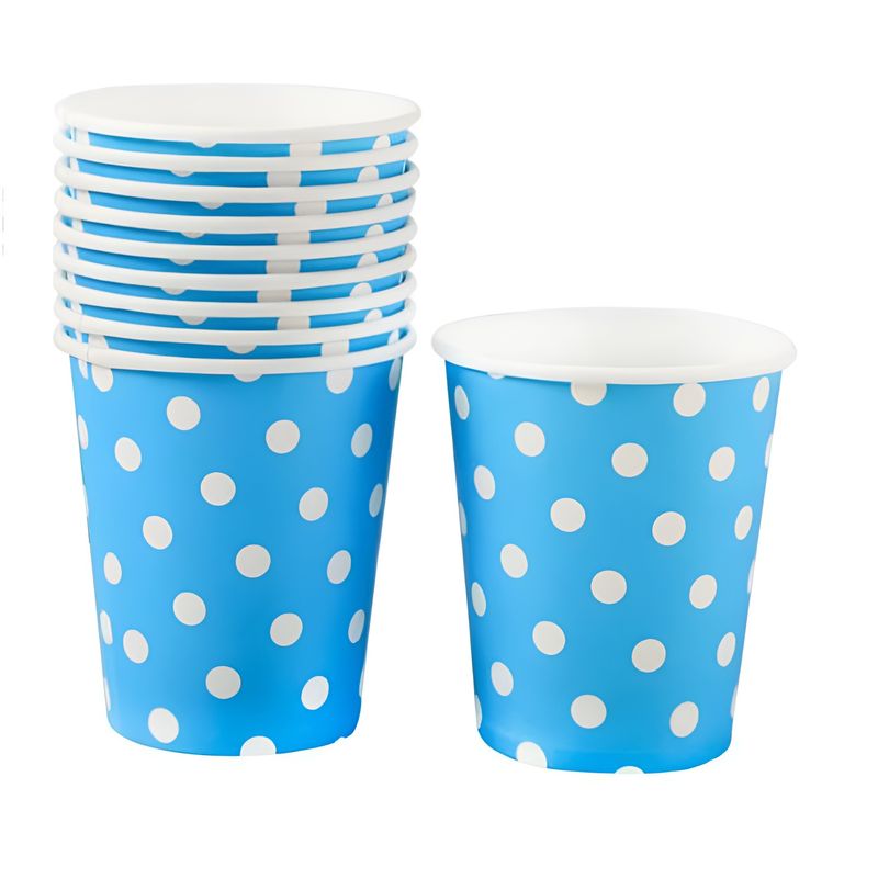 Pasteleria - 10 Vasos Desechables Decoración Cumpleaños Desechables Azul