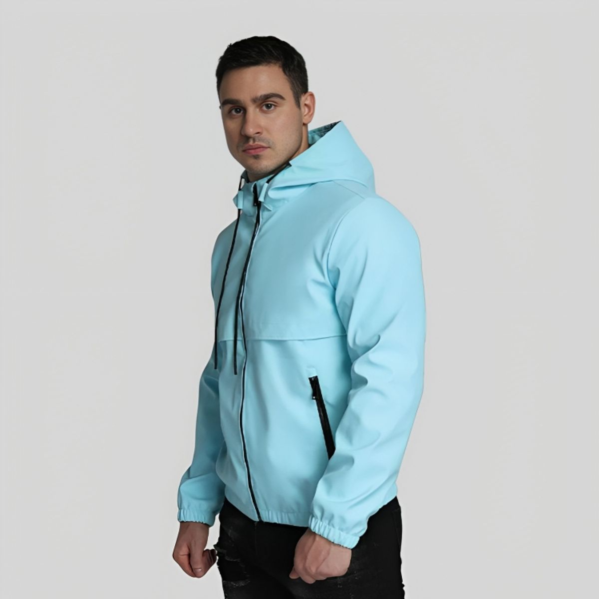 D'JOE - Chaqueta Cortavientos Ecocuero Hombre