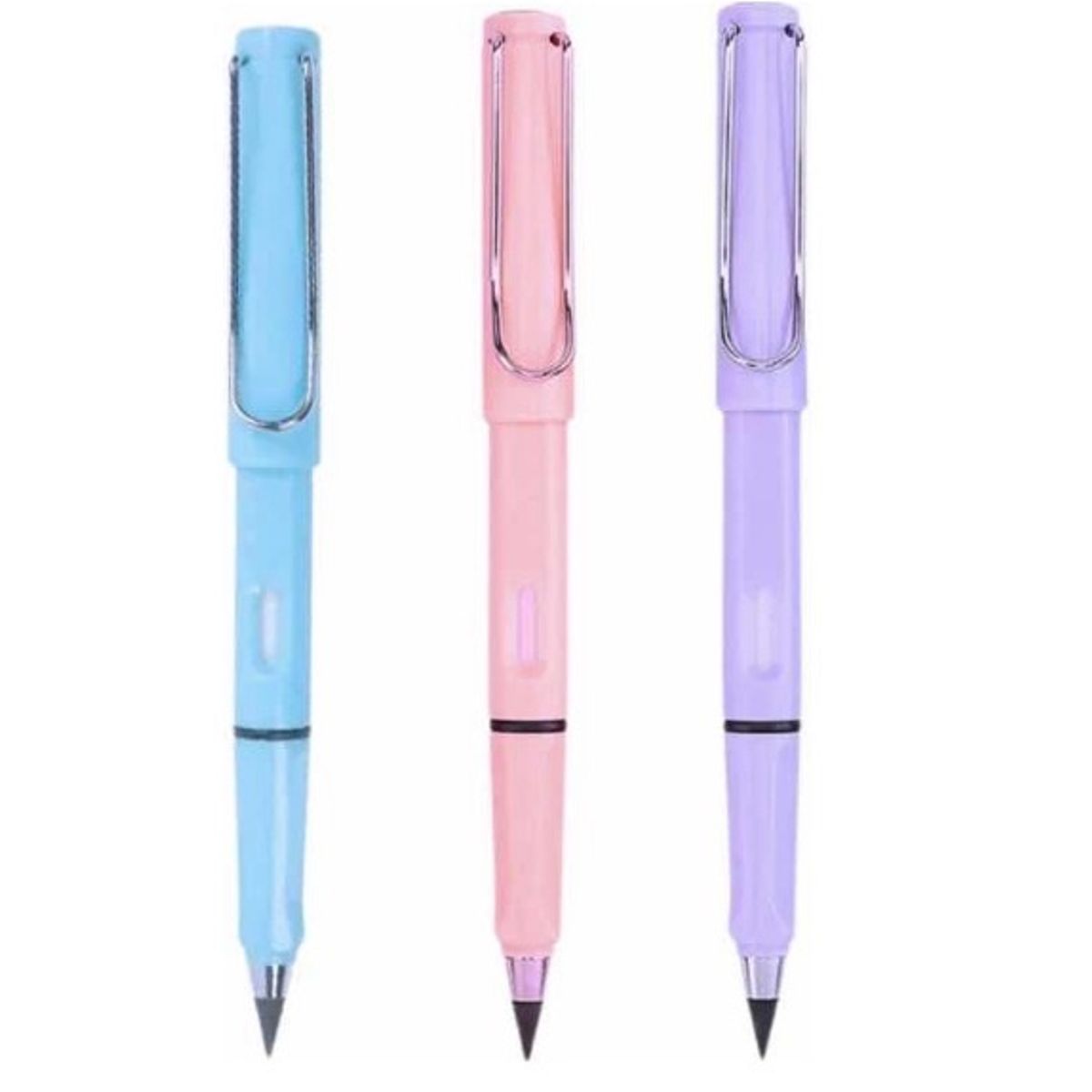 GENERICO - Set 3 Lápices Eterno Infinito Grafito Con Repuesto Y Goma