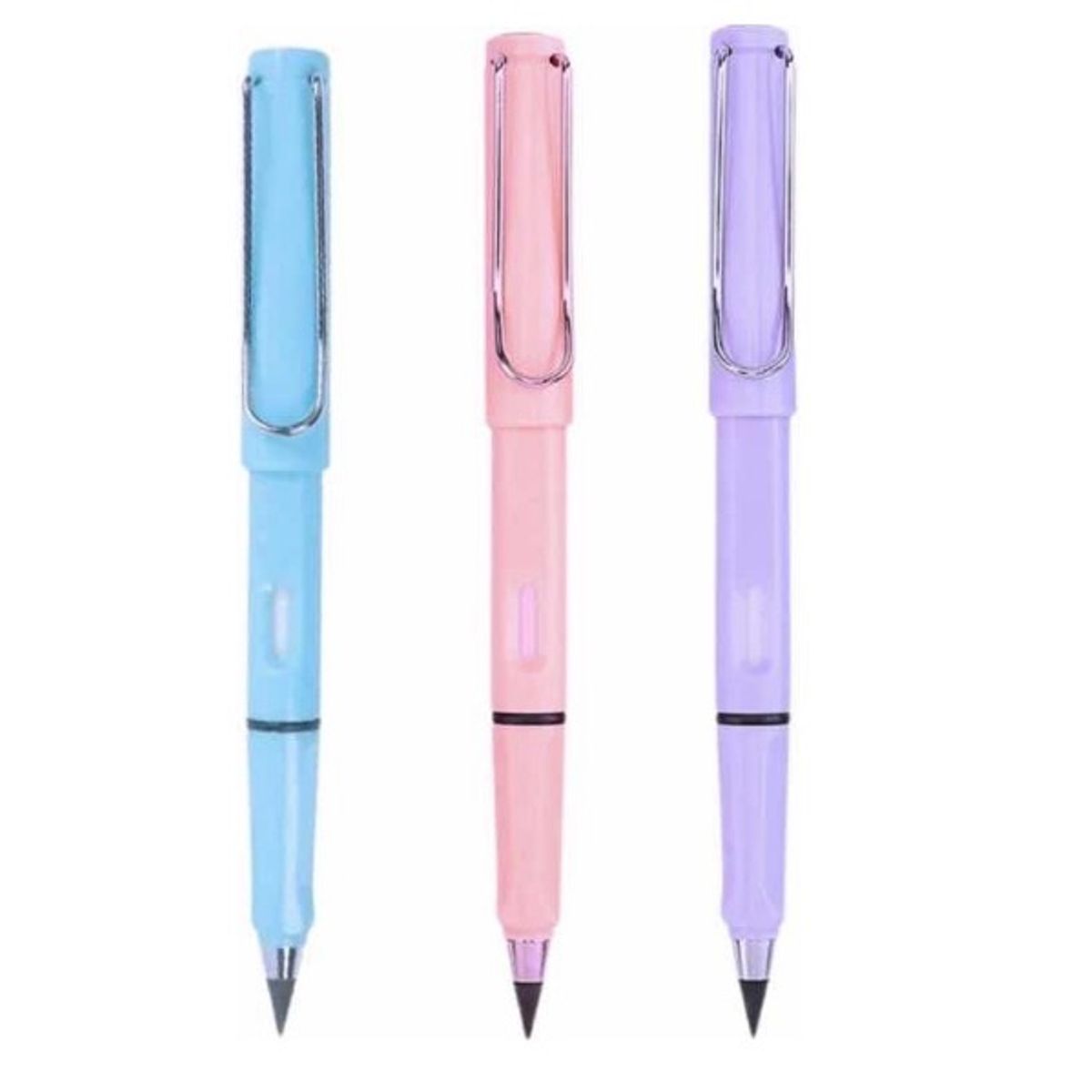 GENERICO - Set 3 Lápices Eterno Infinito Grafito Con Repuesto Y Goma