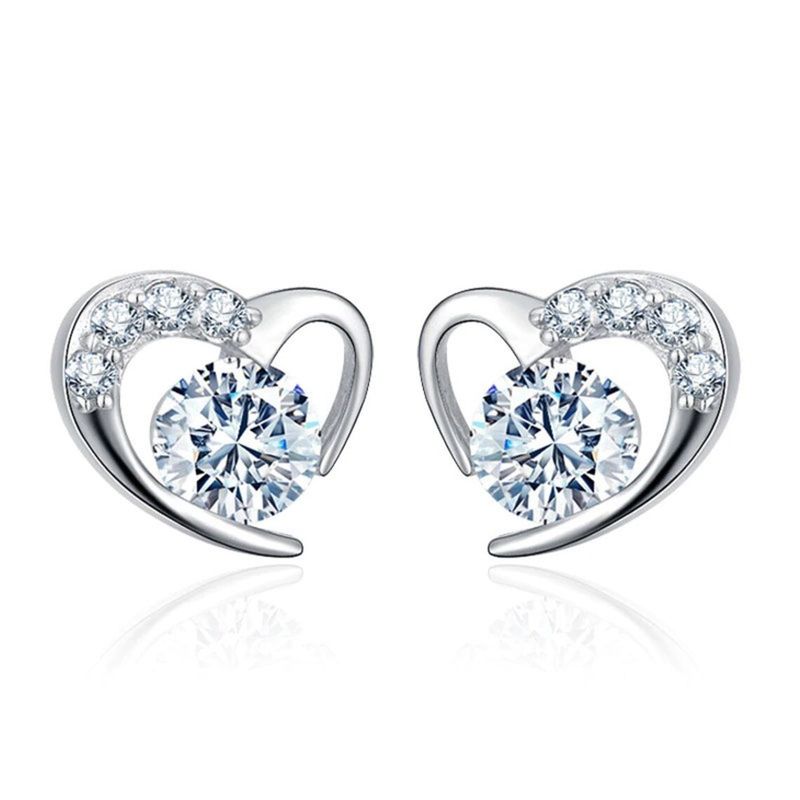 TODOJOYAS - Aros Corazon Circones Plateado