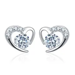 TODOJOYAS - Aros Corazon Circones Plateado