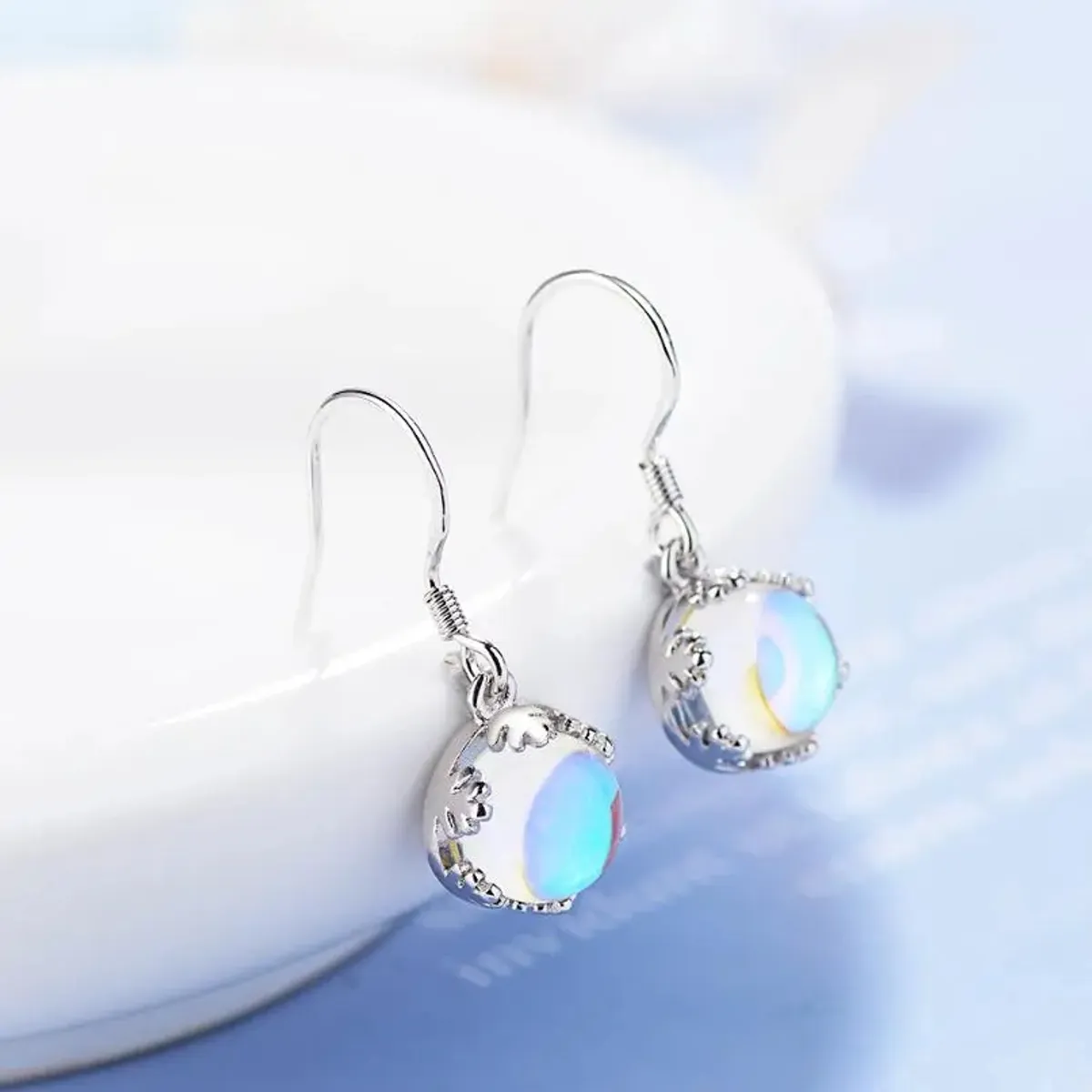 TODOJOYAS - Aros Redondos Circon Lunar Plateado