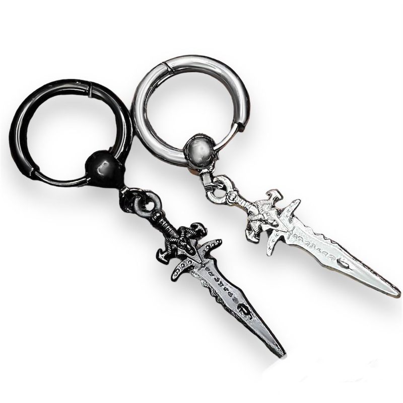 GENERICO - dos aros colgantes hombre frostmourne espada acero