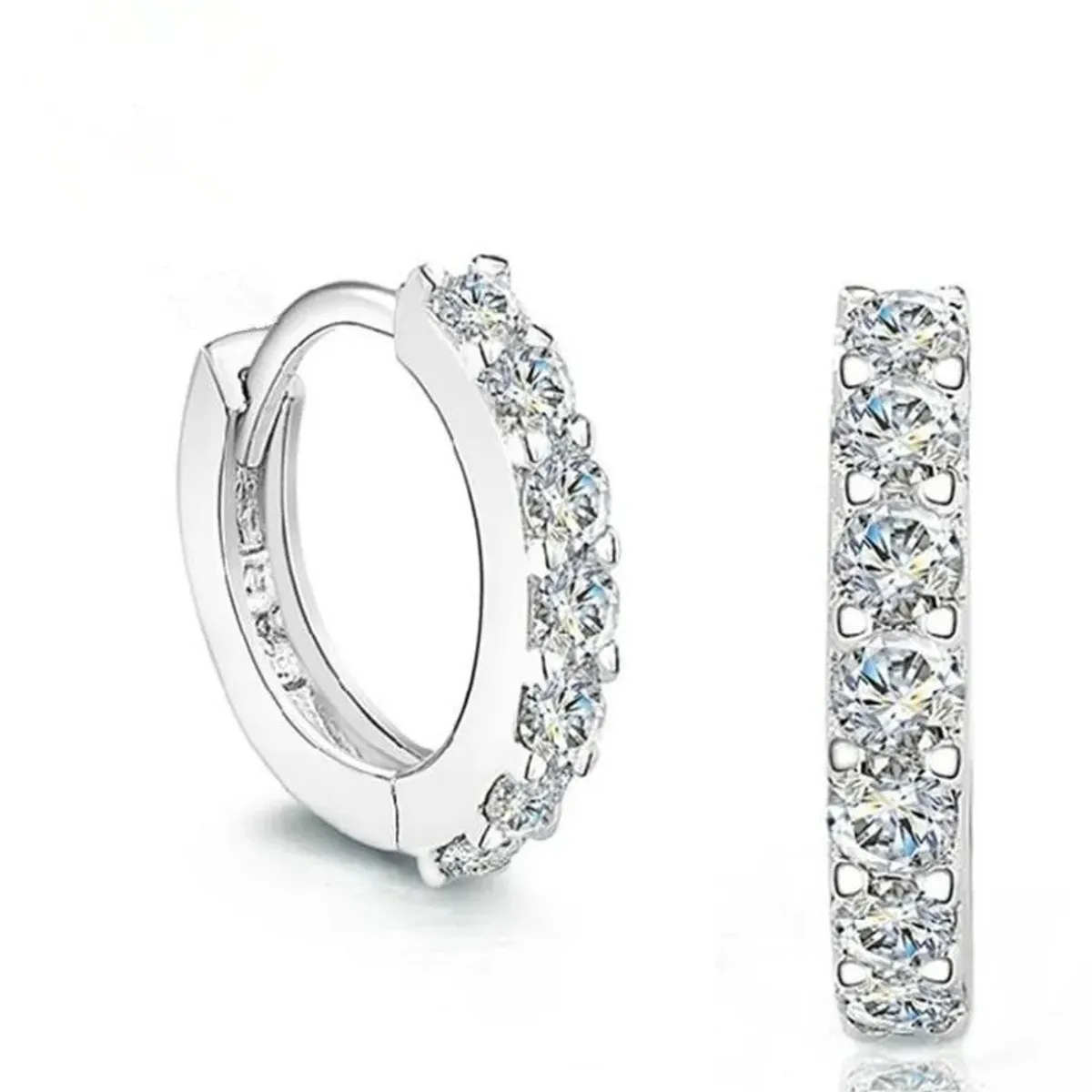 TODOJOYAS - Aros Argollas Huggie 12mm Plateado