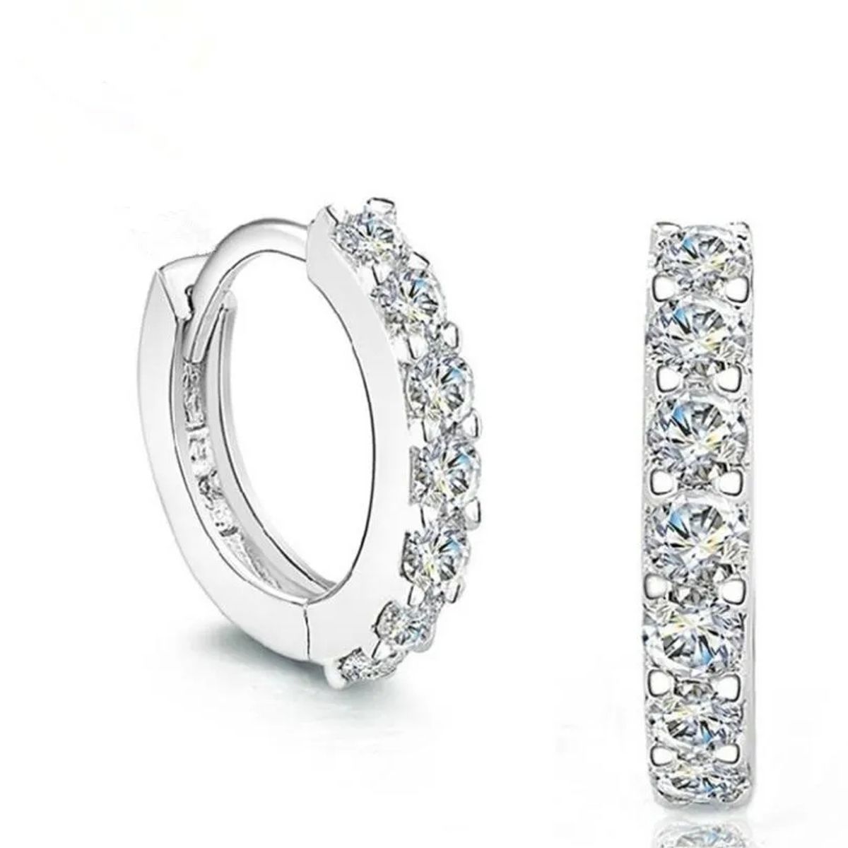 TODOJOYAS - Aros Argollas Huggie 12mm Plateado