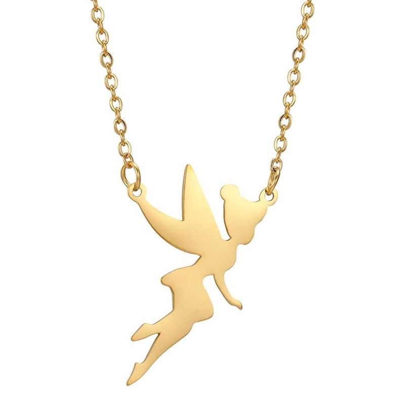 TODOJOYAS - Colgante Collar Hada Acero Dorado