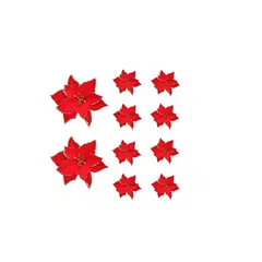 GENERICO - Pack X10 Flores Navideña Adorno De Navidad Decoracion Arbol