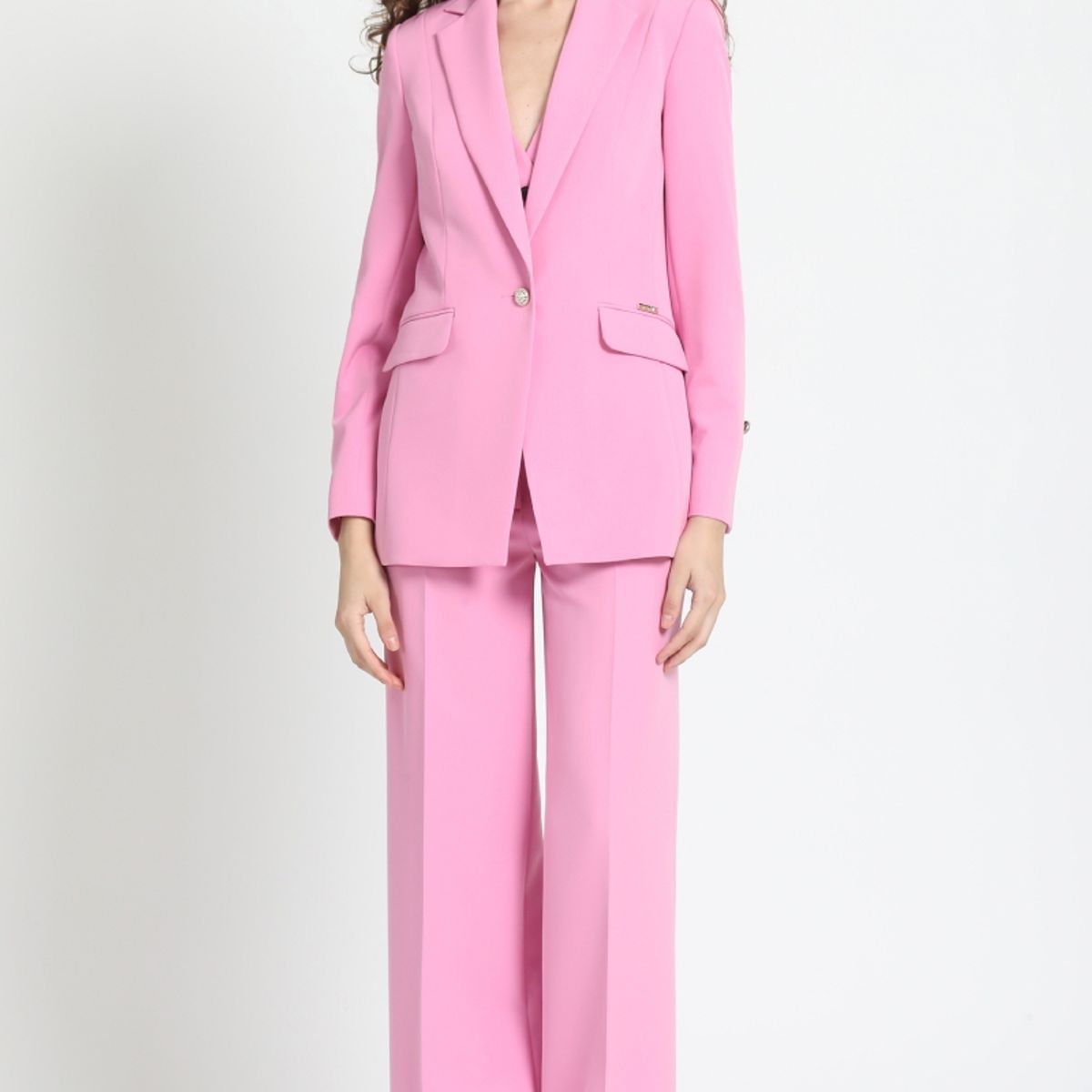 LIOLA - Blazer Entallado Boton Joya, Rosa Liola