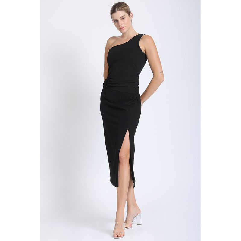 LIOLA - Falda Midi Negra Liola