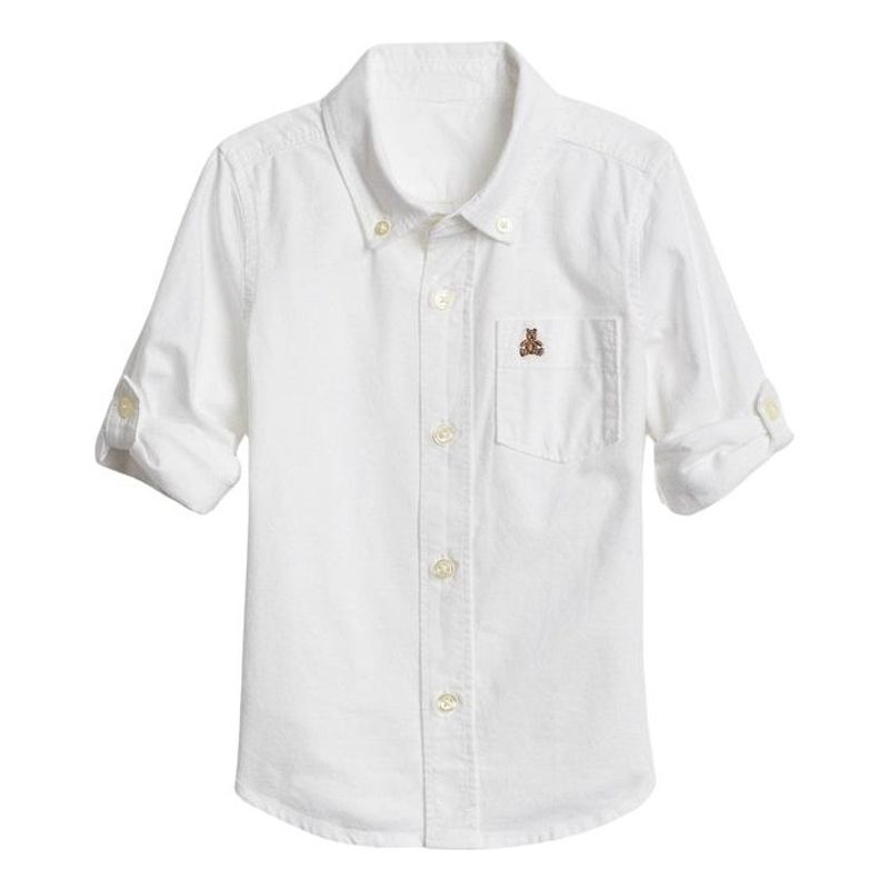 GAP - Camisa Oxford Manga Larga Blanco GAP