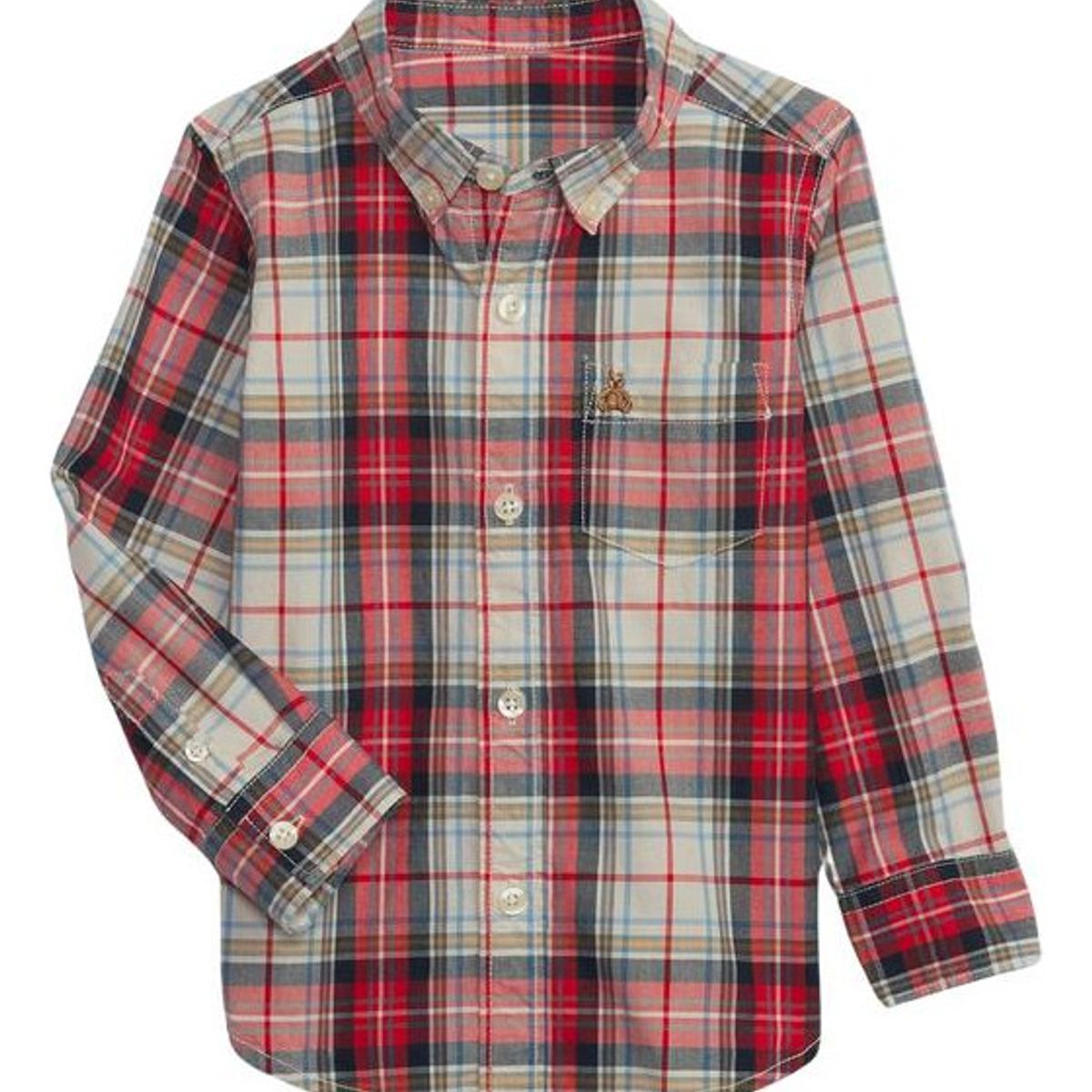 GAP - Camisa Poplin Manga Larga Rojo GAP
