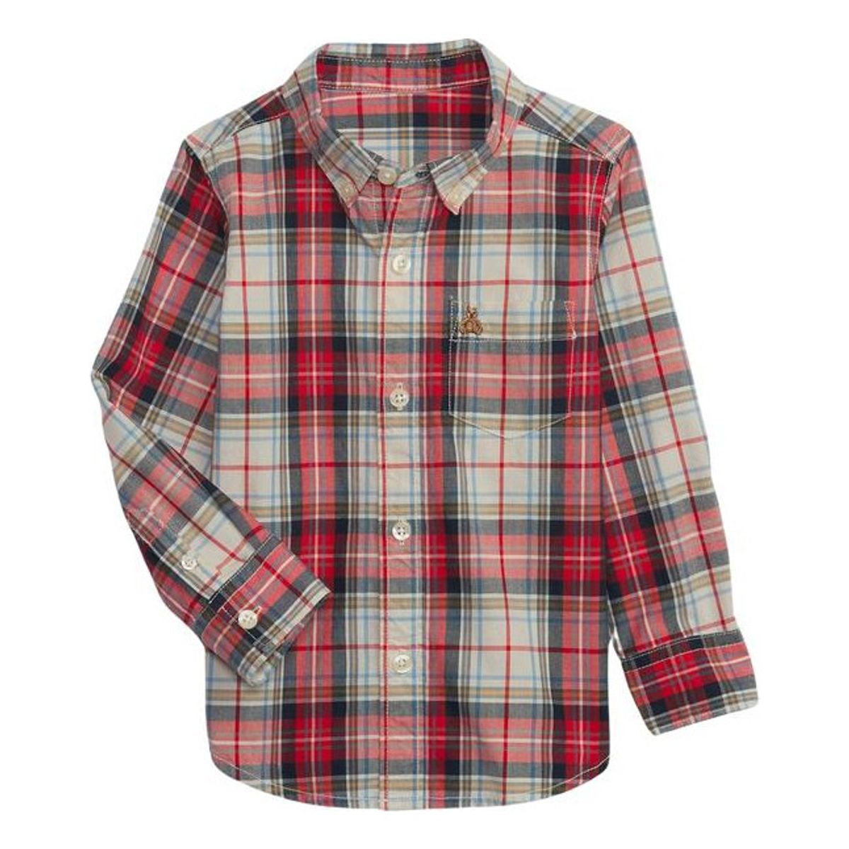 GAP - Camisa Poplin Manga Larga Rojo GAP