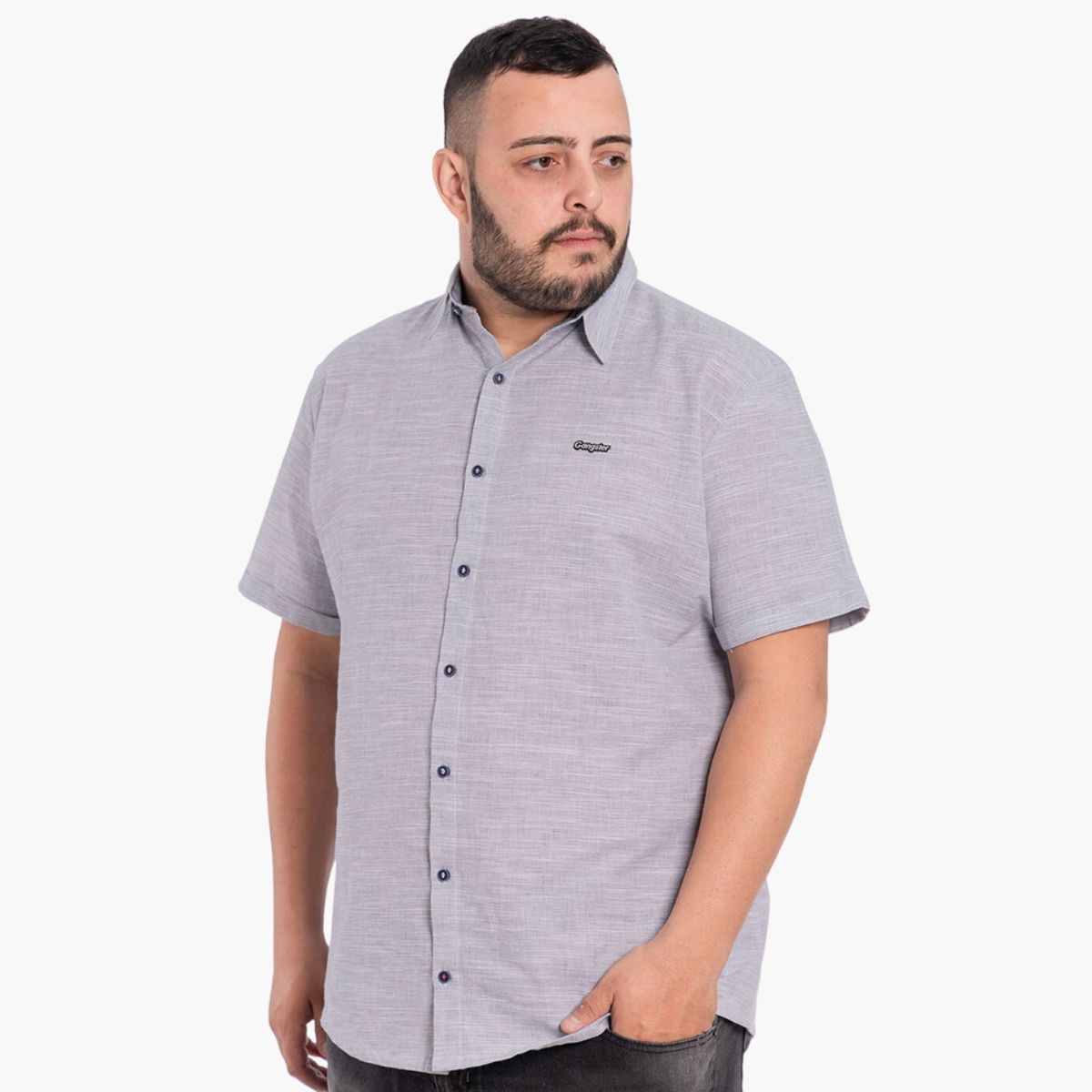 GANGSTER - Plus Camisa Mc Nungwi Azul Gangster