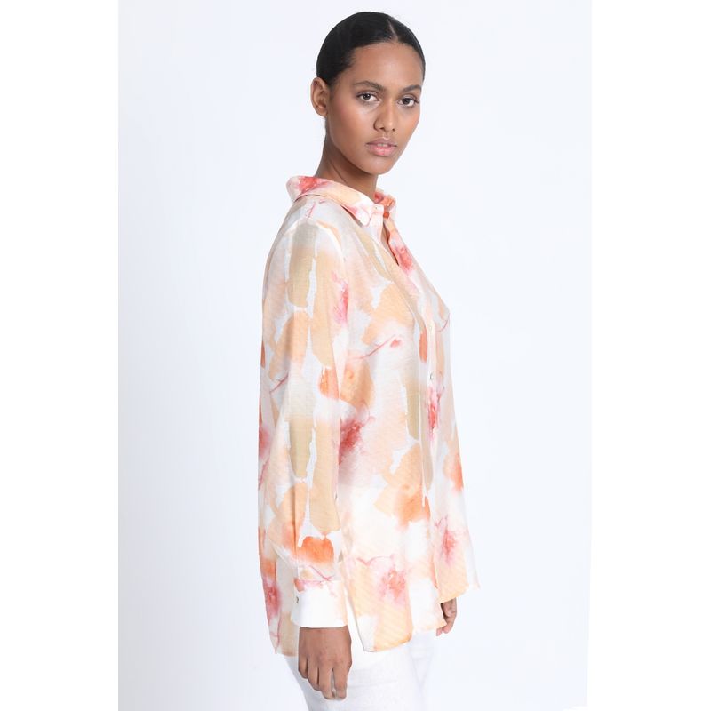 LIOLA - Camisa Estampado Acuarela Naranjo Liola