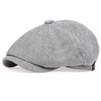 Gorro Gris Claro Boina Tipo Ocasional Forma Octogonal Gris Claro