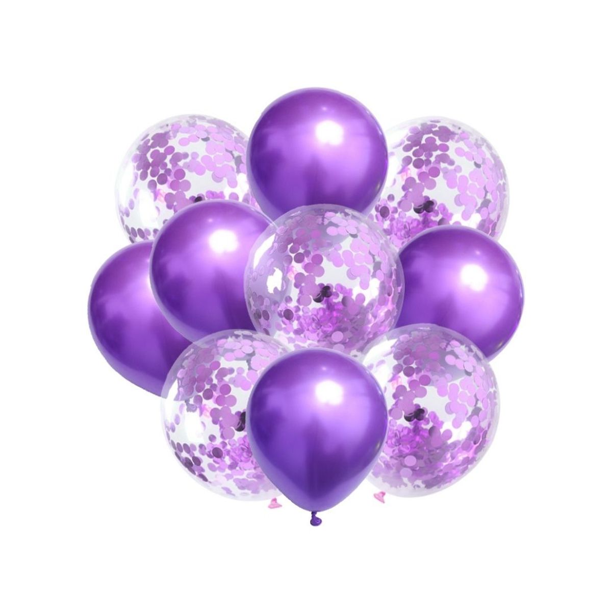 BABYLUNA - Set 12 Globos Premium para Fiestas Morado más Inflador