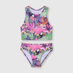 COLLOKY - Bikini de niña playa fucsia (2 a 12 años) 2-3 Años.