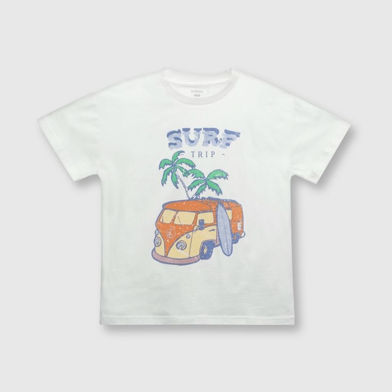 COLLOKY - Polera de niño surf off white (2 a 12 años) 12 12