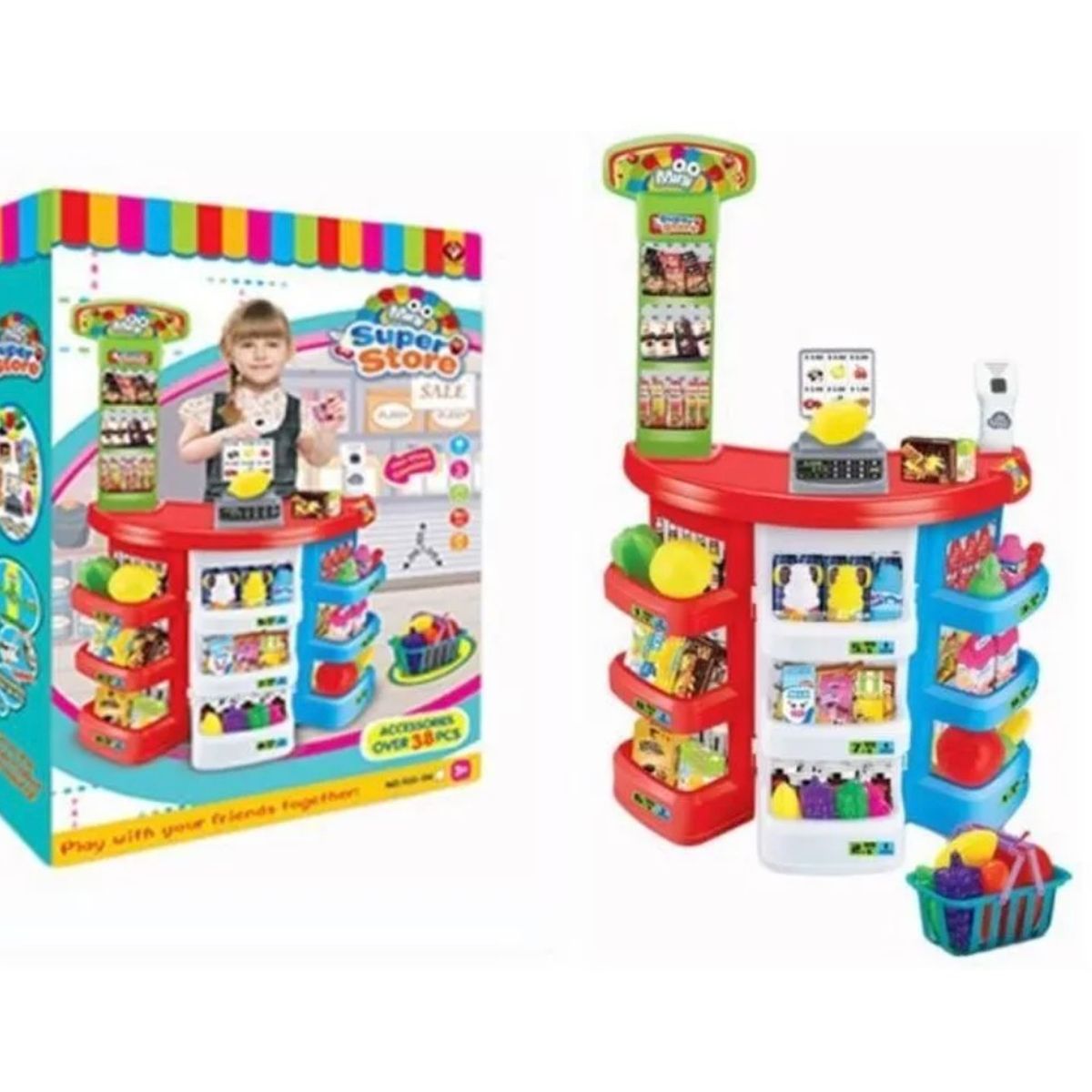 GENERICO - Juego de Supermercado Registradora Scanner Balanza 922-06
