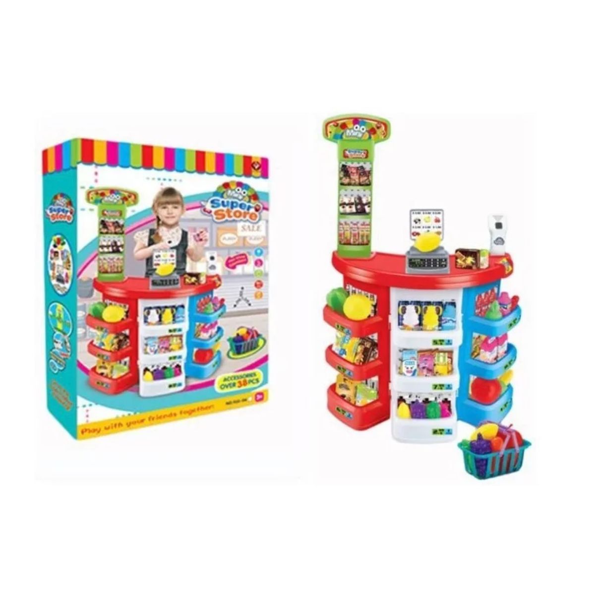 GENERICO - Juego de Supermercado Registradora Scanner Balanza 922-06
