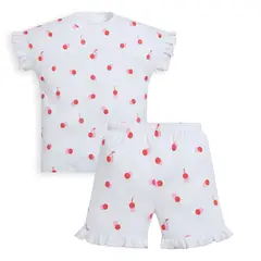 POMPON PIMA - Pijama corta de 2 piezas - Cerezas