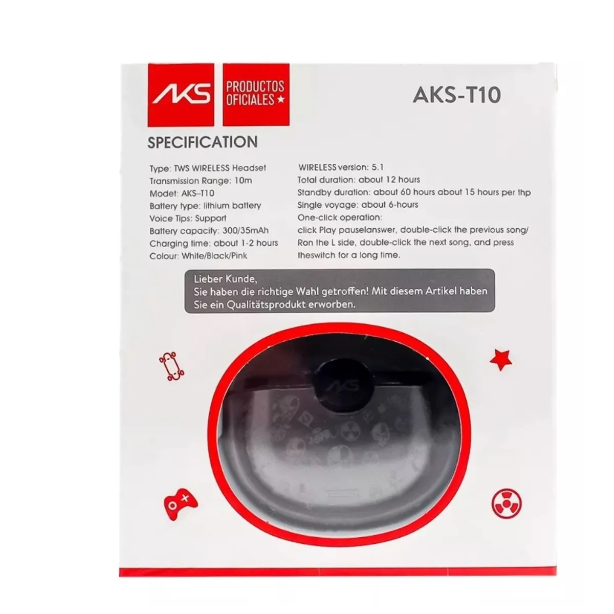 GENERICO - Audifonos Inalambricos Bluetooth AKST10 Con Power Bank