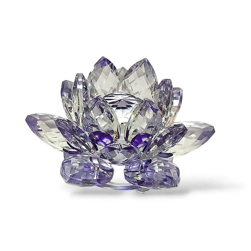 GENERICO - Figura Decorativa Flor de Lotto Cristal 10cms - Lila