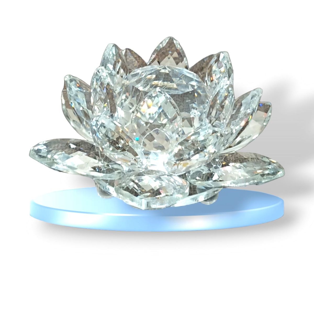 GENERICO - Figura Decorativa Flor de Lotto Cristal 10cms -Transparente