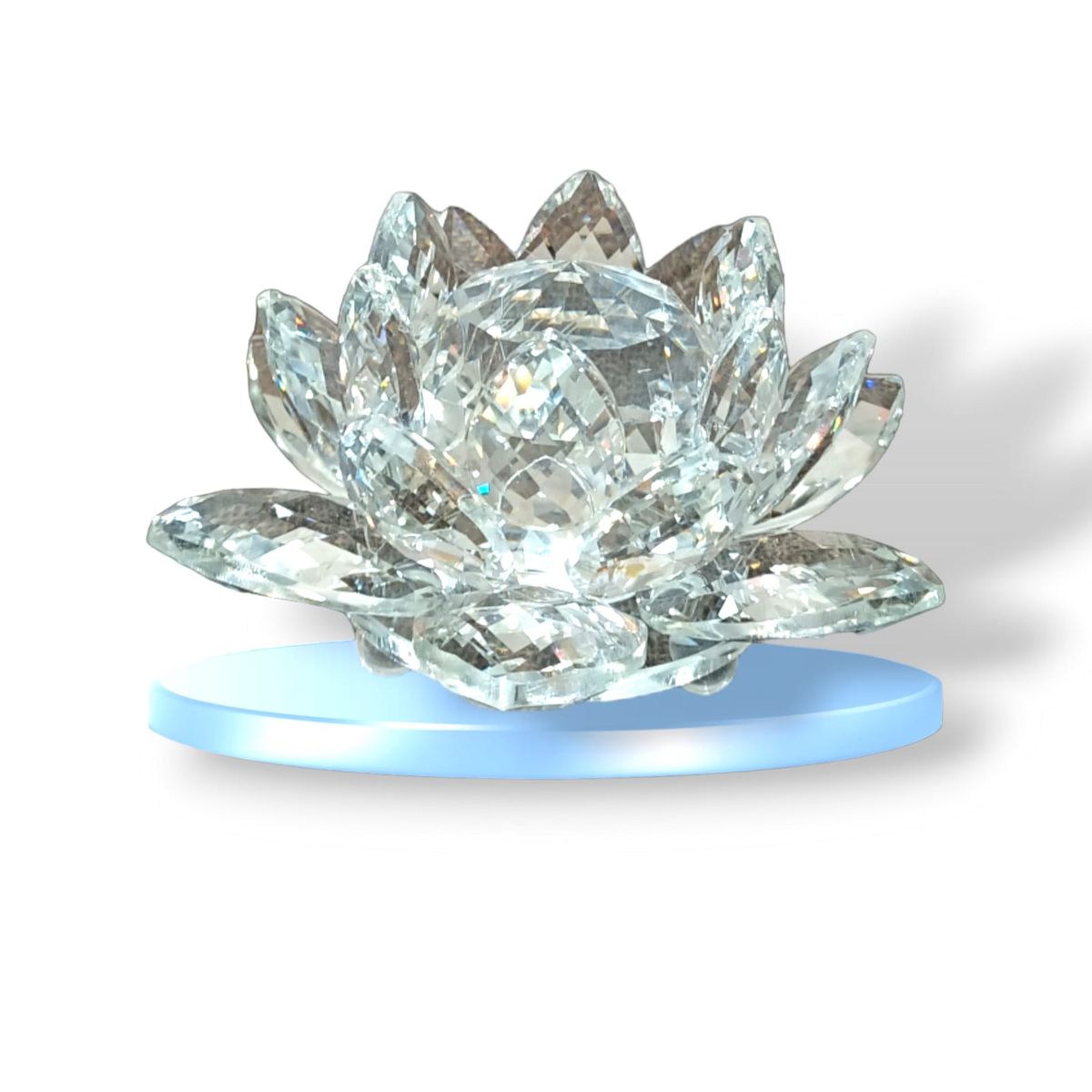 GENERICO - Figura Decorativa Flor de Lotto Cristal 10cms -Transparente