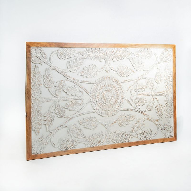 NECTAR - Panel Respaldo Tallado En Blanco De 200 cm