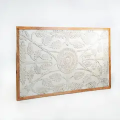 NECTAR - Panel Respaldo Tallado En Blanco De 200 cm