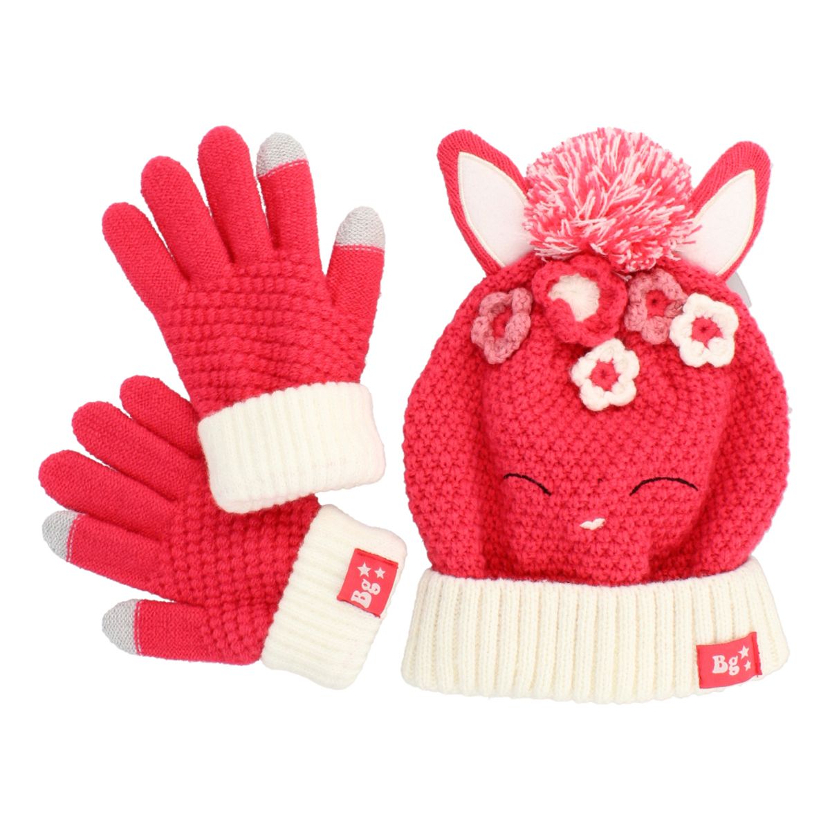 BUBBLE GUMMERS - PACK GORRO Y GUANTES NIÑA BUBBLEGUMMERS SINERGY ROSADO