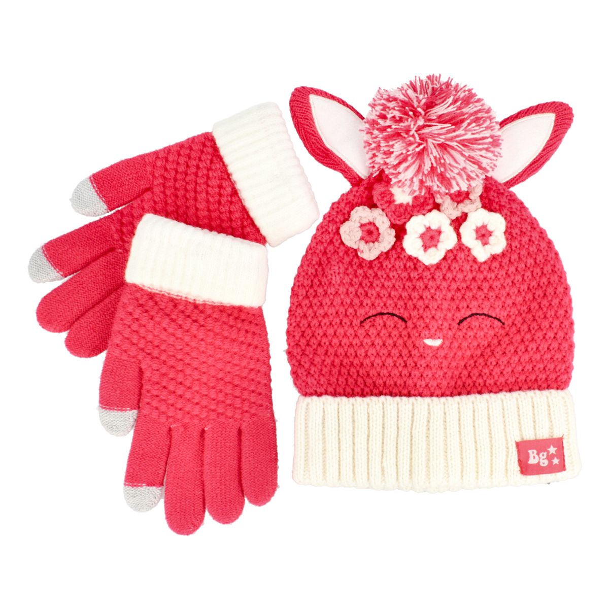 BUBBLE GUMMERS - PACK GORRO Y GUANTES NIÑA BUBBLEGUMMERS SINERGY ROSADO