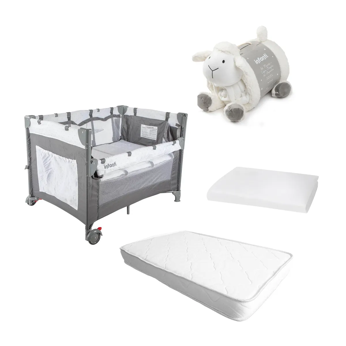 INFANTI - Cuna Colchón Playard Always Together Protector Manta Oveja