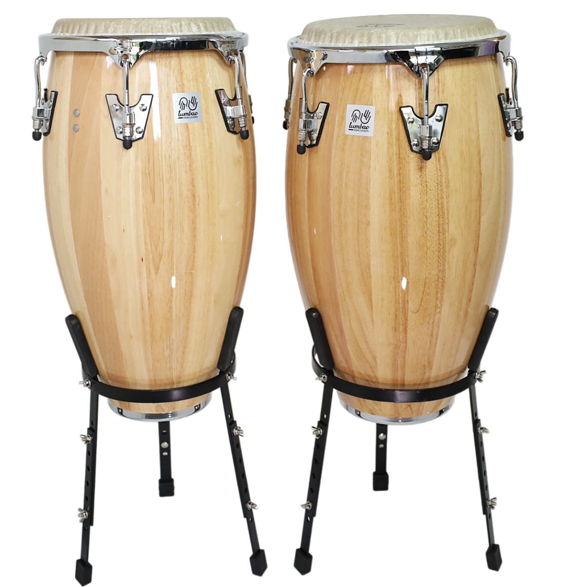 TUMBAO - Set conga 11.75 & 12.5 xH30'' natural + stand