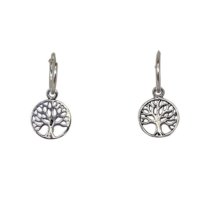 ANDREA COGGIOLA JOYAS - Aros Argollas Árbol Vida Plata Fina 925