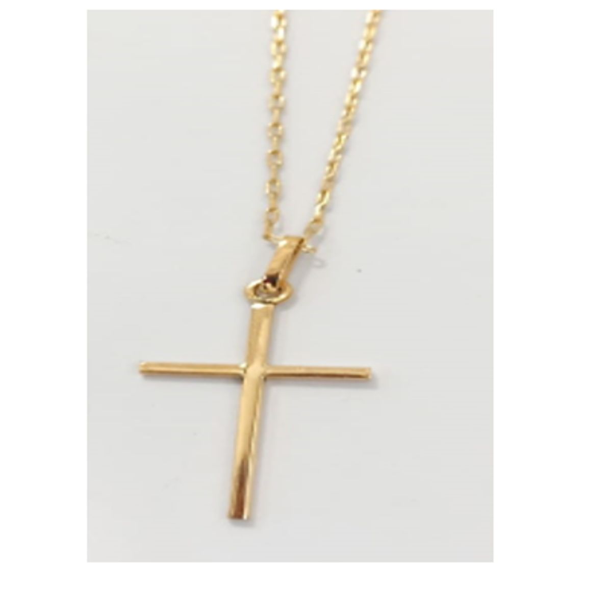 GENERICO - conjunto cadena oro 18 ktes y cruz palito  oro 18 ktes