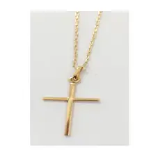 GENERICO - Conjunto cadena oro 18 ktes y cruz palito oro 18 ktes